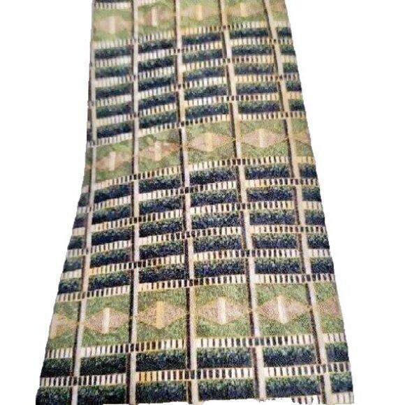 VTG 80s Jay Jacobs Men's Olive Green & Black Patterned 100% All Silk Made in USA - Picture 4 of 4